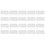 20 Pcs 18mm 9 Shape Bra Strap Hooks, Adjustment Slide Bra Strap Clips, Silver