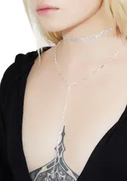 Glimmer Gal Rhinestone Lariat Necklace