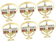 CRILSTYLEO Hanukkah Party Decorations 6pcs Christmas Napkin Buckles Rhinestone Serviette Holders Elegant Table Decor