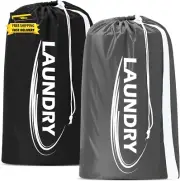 2 Pack XL Laundry Bag with Strap,Heavy Duty Travel Laundry Bag,Rip-Stop Dirty Cl