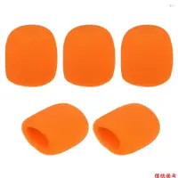 在飛比找蝦皮商城優惠-Yohi 麥克風海綿罩 K歌話筒海綿套 5個裝 橙色