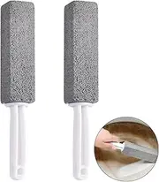 Paifeancodill 2 Pcs Toilet Bowl Pumice Toilet Cleaning Stone Hard Water Ring Cleaner Pumice Stains Remover Brush with Handle Limescale Remover Toilet Bowl Stain Ring Remover for Toilet Pool Bathroom