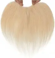 Herren Perücken Mens Hairline Toupee 1.5x7inch V-Shape Front Toupee Real Human Hair Frontal Hairpiece Full Pu Skin Base 6" Male Hair Replacement System Perücke Herren(Platinum Blonde)