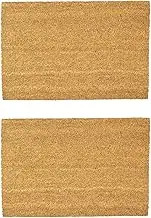 Nicola Spring Coir Door Mats - 90 x 60cm - Classic - Pack of 2 - Decorative Indoor Front Door Floor Mat Entry Dirt Trapper Rug Outdoor Boot Scraper Non Slip Backing Doormat