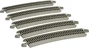 Bachmann Trains - Snap-Fit E-Z Track 26” Radius Curved Track (5/Card) - Nickel Silver Rail with Gray Roadbed - HO Scale