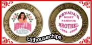 MUSTANG RANCH Nevada Metal Cat House Whore House Brass COIN