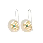 Giselle Earrings in Silver with Turquoise Stone - Matt Finish Jewellery Australia