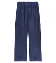 [Dolce & Gabbana Kids] Dolce & Gabbana Kids Linen cargo pants Y 6 blue