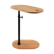 Bamboo Freestanding Table Bath Caddy Tray Holder Height Adjustable 360?? Rotatable Spa C-Shaped Shower Stand