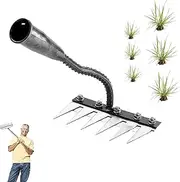 Iron Weeding Rake 2.0, Iron Rake for Gardening and Weeding, Dethatching Rakes,Irons Rakes for Gardening and Weedings, 5/6/7/8 Teeth Carbon Steel Garden (6 Teeth)