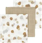 Meyco Baby Stains Burp Cloths 3 Piece (Muslin Cloths, Muslin Squares Made of 100% Cotton, Absorbent & Quick Drying, Multifunctional), Sand