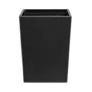 Pigeon & Poodle Larne Black Rectangular Full Grain Leather Wastebasket