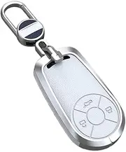ontto Metal Key fob Cover fit for GWM HAVAL H6 M6 ORA Good Cat White Cat IQ Great Wall keychain accessories Leather Smart Key Case shell Holder Keyring auto styling 4 buttons White