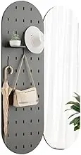 Body Length Mirror Perforated Board Dressing Mirror Entrance Entrance Household Hidden Push-Pull Full-Length Mirror Wall-Mounted Fitting Mirror Floor Mirrors(Black)