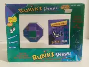 Vintage 80s Rubiks Cube Snake Purple Green Twist Puzzle Prismatic Toy NIB
