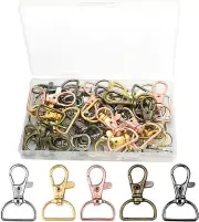 Swivel Clasp Hooks, Key Chain Clip Hooks, D Ring Clip Lanyard Snap Hook for Keyc