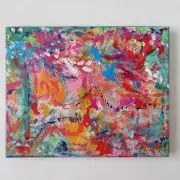 Original Abstract Acrylic Painting on Canvas 8" x 10" Signed 2023