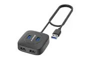 Mbeat 4-Port USB-A 3.0 Hub Portable Splitter Extender f Laptop Desktop PC Black