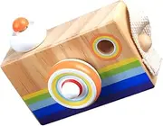 UPKOCH Children's Wooden Kaleidoscope Toy Camera Poly Prisms Educational Visual Development Toy