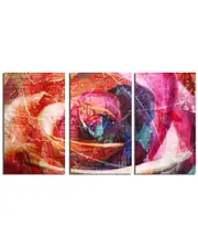 Ready2HangArt Abstract Rose 3 Piece Wrapped Canvas Wall Art Set