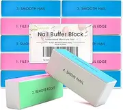 Nail Buffer Block 10 PCS, 4 Way Shine Polisher Nail Buffing File Manicure File Sanding Files for Nail Care, DIY&Salon Use