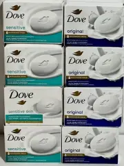 Dove soap Sensitive Skin/& Original scent Beauty Soap Bar 3.75oz. variety qty