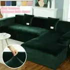 1-4 Seaters Elastic Velvet Plush Sofa Cover Corner Sectional Shape Couch Cover L