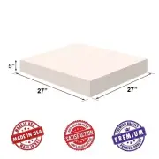 Upholstery Foam Square Cushion Sheet, 5"x27"x27" High Density - Soft Premium