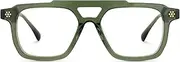 [Zeelool] Retro Aviator Glasses for Men Chic Acetate Eyeglasses with Clear Lens Mercurio ZJGA726161