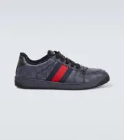 [Gucci] Gucci Screener leather-trimmed GG sneakers AU 9 blue