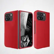 Jarttarn Case for Google Pixel 9 Pro Fold (2024),Frosted Ultra-Thin Anti-Fall Shockproof Phone Case,Integrated Shell and Film Protective Cover for Pixel 9 Pro Fold (Red)