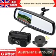 4.3"Car Mirror Monitor No1 Bracket+3-In-1 RearView Radar Sensor Reversing Camera