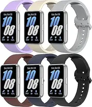 6 PACK Bands for Samsung Galaxy Fit 3 Band Women Men, Soft Silicone Sport Replacement Watch Strap Compatible with Galaxy Fit 3 SM-R390 Smartwatch Accessories