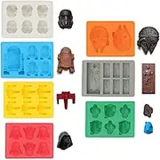 Sunerly Star Wars Characters Silicone Ice Cube Trays Ideal for Chocolate, Ice Cubes, Jelly, Candy, Dessert, Bakeware Soap and Candle (Set of 7)