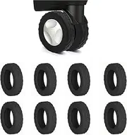 [QBNOVA] 8pcs Luggage Wheels Cover Trolley Case Caster Sleeve Dustproof Anti-Noiseshock Absorption Castor Sleeve Universal Wheels Silent Luggage Office Chair Rubber Covers