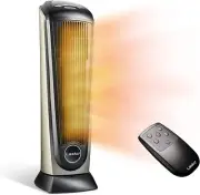Ceramic Tower Space Heater 1500W Adjustable Thermostat Timer Remote 22.5" NEW