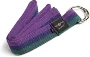Hugger Mugger D-Ring Yoga Strap (Multi-Stripe, 8 ft.) Cotton NEW