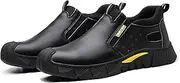 [BIAJIAZHUA] Outdoor Work Boots Steel Toe Anti-Smash,Steel Toe Boots for Women Slip-Resistant Outsole,Steel Toe Sneakers for Men Anti-Puncture Insulation Anti-Colision(6.5)