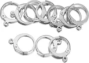 [Poetic Dove] 10pcs Earrings Silver Gold Hypoallergenic Round Lever Back Leverback Ear Hooks Finding (Silver)
