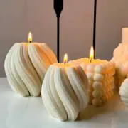 3D Pillar Candle Silicone Mold Geometric Wave Shape for Resin Wax DIY 1pc