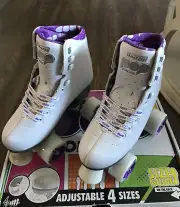 CRAZY Skates Rocket Lila Roller Skates Girl 4 Size Adjustable. Size Small