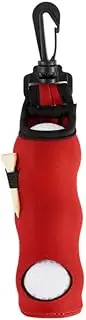 fonefunshop Golf Ball Carry Bag with Clasp Holds 3 Balls & Tees Attaches to Trousers Red
