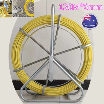 6mm Fish Tape Puller Fiberglass Wire Cable Running Duct Rodder Snake Conduit120M