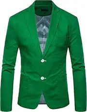 [SAOJEYI-DG] Men's Lapel 2 Button Tuxedo Casual Slim Suit Jacket Lightweight Multi-Pocket Blazer Coat