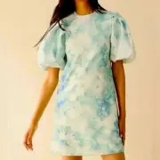 Marie Oliver Evie Tie Dye Blue White Dress Size M NEW WITH TAGS