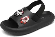 [INMINPIN] Toddler Boys Girls Slides Sandals Comfort Beach Pool Shower Slippers with Elastic Back Strap