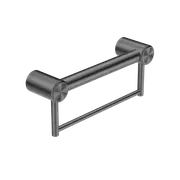 Nero Mecca Care 32mm Grab Rail With Towel Holder 300mm Gun Metal NRCR3212BGM