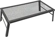 Folding Campfire Grill, Heavy Duty Iron Versatile Camping Grill Waterproof Portable Camp Fire Cooking Rack with Legs for Outdoor Barbecue Backpacking Picnic Hiking, Easy to Install