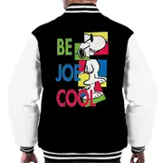 Peanuts Snoopy Be Joe Cool Men's Varsity Jacket Black/White Large