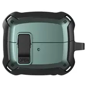 For Samsung Galaxy Buds 3 Case, Switch & Hook Protective Armour Cover, Black Green